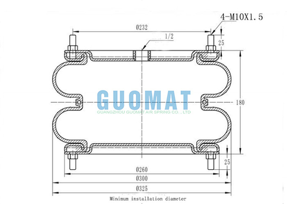 Airbag industrial do conjunto SP1541 Dunlop FD 412-22 DS Contitech da flange da mola de ar de GUOMAT 12X2