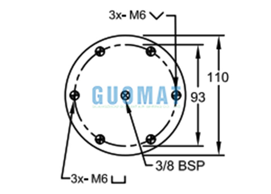 4 1/2X2 Aço Duplo Convoluto Air Bag SP2441 Conexão Flange Dunlop