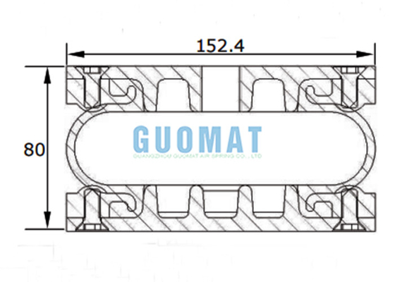 A única mola de ar industrial ativa 6" X 1 ar universal da suspensão de Dunlop grita SP1645 SP2913