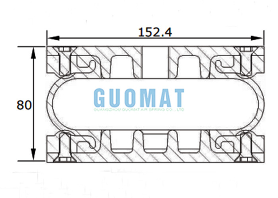 A única mola de ar industrial ativa 6&quot; X 1 ar universal da suspensão de Dunlop grita SP1645 SP2913