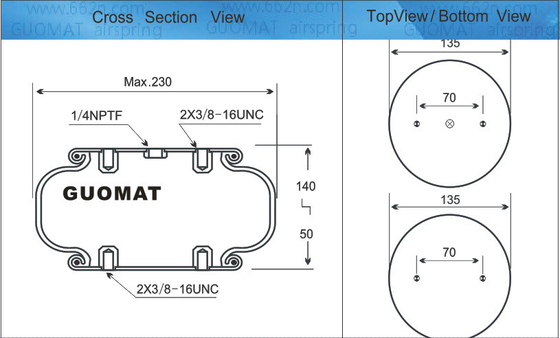 GUOMAT 1B8X4 Primavera de ar Contitech FS 120-10 Goodyear 1B8-550 Primavera de ar industrial