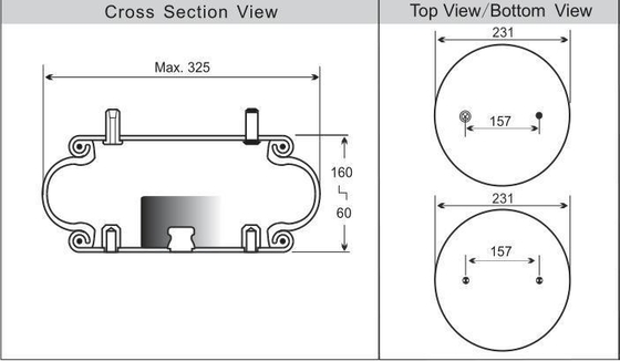 Air Ride Spring Suspensão Contitech FS330-11647 Saco de absorção de choque de borracha pequena