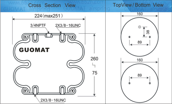 FD 200-19 319 Contitech Air Spring W013586900 Actuador de Primavera de Ar com 3/4 NPT de entrada de ar de borracha 578923202