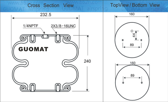 Contitech Rubber Air Spring FD200-25 Cross Firestone W013586951 Sistemas de suspensão