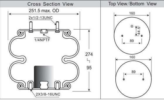 W01-358-6905 American Truck Suspensão Air Spring Contitech Para Hendrickson