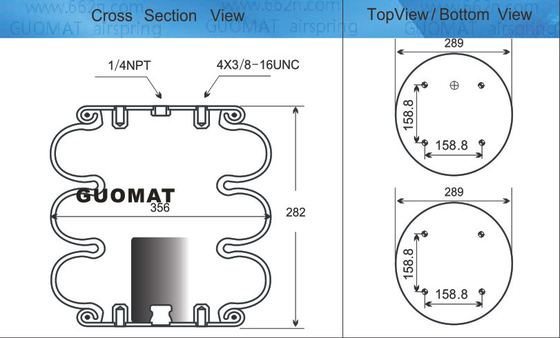 Goodyear Suspensão Air Spring Airkraft 3B-356 115061 Para Estacionamento Final do transportador