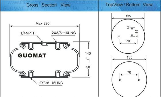 W01-358-7564 Firestone Style 116 Air Rubber Bellow Sacos de ar de elevação industrial
