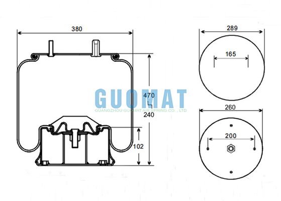 11 10.5A -16P523 Contitech Air Spring Assembly W01-358-8053 Peças de suspensão de caminhão Firestone