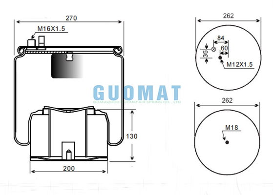 4884 N1 P06 Contitech Rubber Truck Air Spring MAN Trailer Suspensão Airbag 81.43600.6035