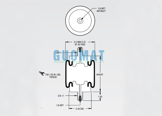 Substitua o Firestone Cabin Air Shock W02-358-3004 1/8NPT Suspensão Air Spring