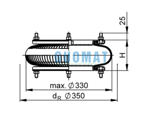Original ContiTech FS 412-10 DS Tipo enrolado Air Spring 12X1 Borracha Air Bellows