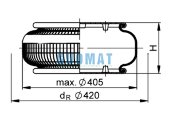 FS530-14 Actuador de ar Contitech 1B53014 Molas de ar enroladas para equipamento de lavanderia
