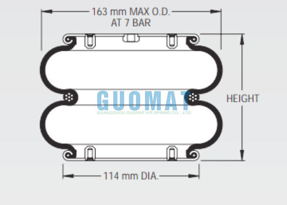 W01-358-0030 Atuador Firestone Industrial Bellows Mola Pneumática de Borracha Estilo 25 Para Elevadores de Tesoura