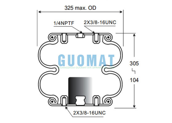 FD330-22 313 Contitech Mola Pneumática Industrial de Convolução Dupla 2B12-309/2B12-316 Goodyear