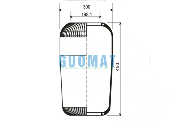Mola Pneumática de Borracha Firestone W01-095-0191 727N Contitech para MAN Volvo