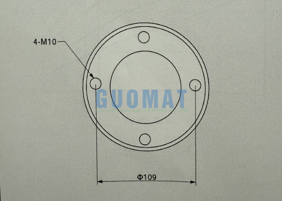 1H150076 Mola Pneumática Tipo Convoluta Simples 76mm Balão de Ar de Borracha Com Flange