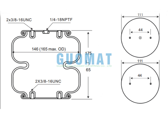 Mola Pneumática Firestone Dupla Convoluta W01-358-7025 Curso 65mm-175mm Para Industrial