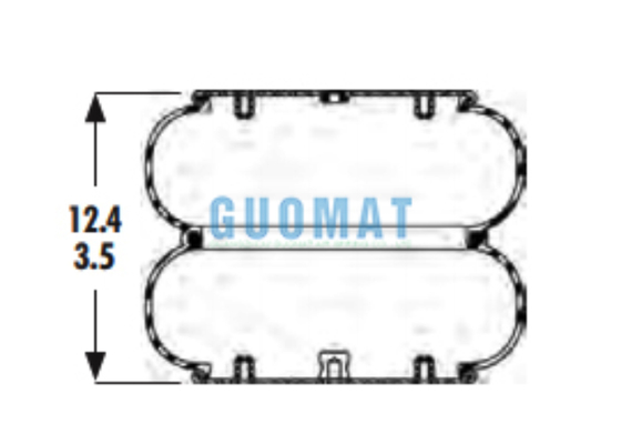 Mola pneumática de fole duplo Goodyear 2B12-305 W01-358-7443 Firestone Industrial Air Actuator
