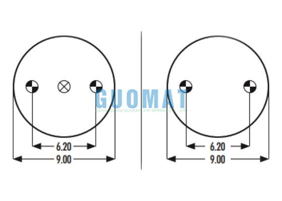 Mola pneumática de fole duplo Goodyear 2B12-305 W01-358-7443 Firestone Industrial Air Actuator