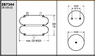 Número material P10755C do aço e da borracha da suspensão do ar de W01-358-7344 2B12-304 Goodyear