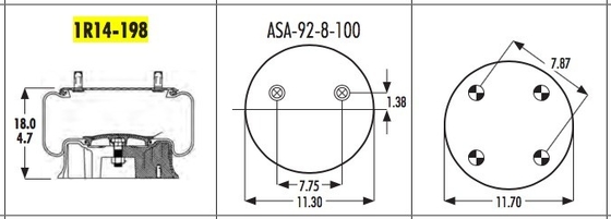molas de suspensão do ar de 1R14-198 Goodyear 566-28-3-015 566-20-7-334