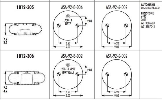 578-91-3-301 Firestone W013586920 da mola de ar 1B12-305 de Goodyear