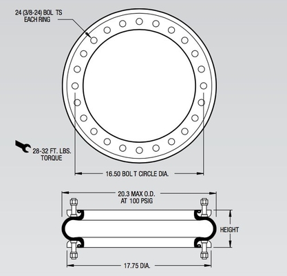 A mola de ar industrial do FS 1330-11 RS choca o Firestone W01-358-7197