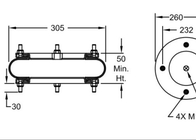 Airbags industriais do SP 1640 de DUNLOP das molas de ar W01-R58-4060 12X1