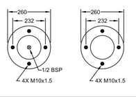 Airbags industriais do SP 1640 de DUNLOP das molas de ar W01-R58-4060 12X1