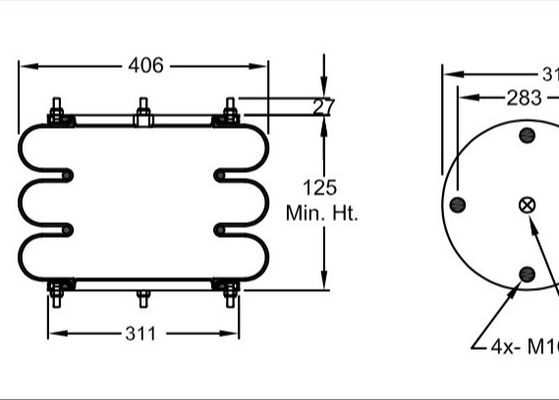 As molas de ar industriais do Firestone W01-R58-4068 gritam SP 2141 de 16 x 3 DUNLOP