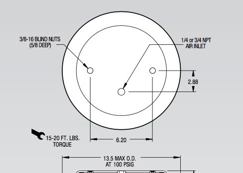 Estilo de borracha 19-.75 da mola de ar W01-358-7040 da suspensão do Firestone para a maquinaria de empacotamento
