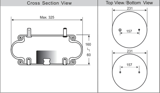 Mola de ar industrial Contitech do Firestone W01-358-6994/19 única FS 330-11647