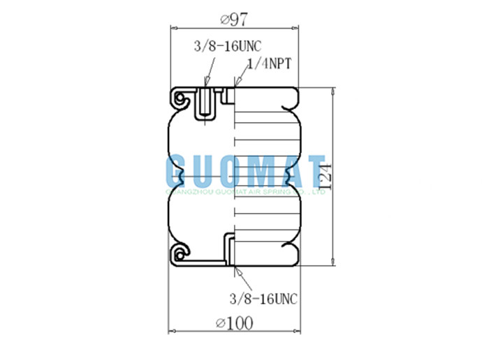 GUOMAT 2B2200 Mola de ar industrial dupla enrolada 1/4NPT Suspensão de entrada de ar Choque de ar