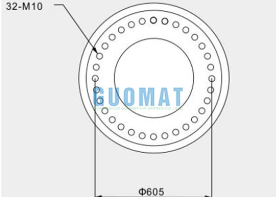 foles de borracha industriais dos fabricantes 720mm da mola de ar de 3H630376 GUOMAT