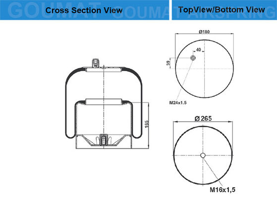 GUOMAT 1T4187NP21 terminam a mola de ar Contitech 4187 N P01/4187N P01/4187NP01