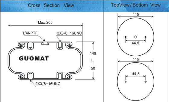 W013587451 Firestone Air Spring DIA. Max. 205 Suspensão de ar