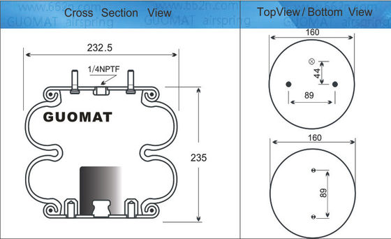2B9-253 Goodyear Air Springs 578923206 Firestone W013586945 para Ridewell 1003586945C