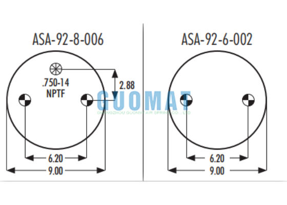 W013586920/W013587043 Mola pneumática de borracha Firestone 1B12-305 Fole de ar industrial Goodyear