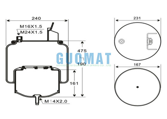 6608NP01 Contitech Truck Air Spring 1R10-704 Goodyear Para 20582215 20531985 V-olvo Suspensão