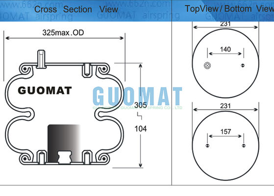 2B12-307 Goodyear Suspensão Air Spring FD 330-22 318 Contitech Absorvedor de Choque Aéreo