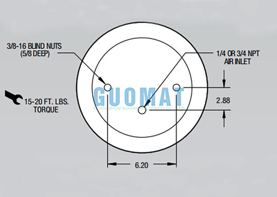 Mola pneumática Firestone Rolling Lobe W01-358-9053 1T15M-2 para suspensão de caminhão