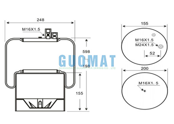 4390NP02 Contiteh Camiões pesados Primavera de ar A9423200221 Benz Sacos de borracha com suspensão de ar
