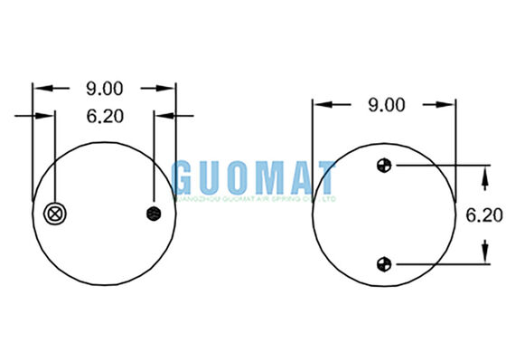 Bolsas de mola pneumática de borracha Firestone W01-358-7996 Amortecedor tipo triplo convoluto