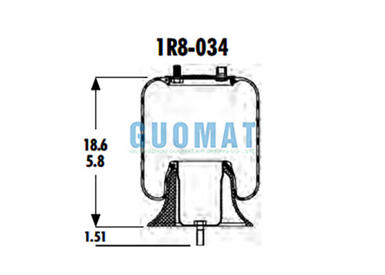 1R8-034 Goodyear Truck Suspension 566-16-3-007 Mola a Ar de Lóbulo Rolante para GMC 10530086