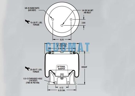 W01-358-9414 Firestone Truck Air Spring 1T15L-4 Trailer Air Suspension