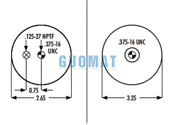 Goodyear 1S4.5-121 Cab Air Spring com pistão ASC-08-7-157 Saco de ar de manga de substituição