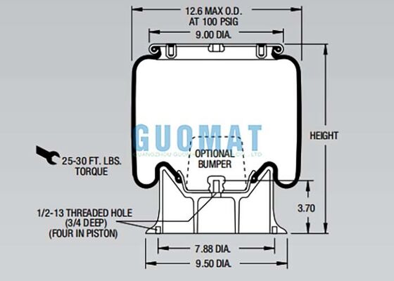 Mola a ar para suspensão Firestone W01-358-9056 1T15M-4 para caminhões pesados