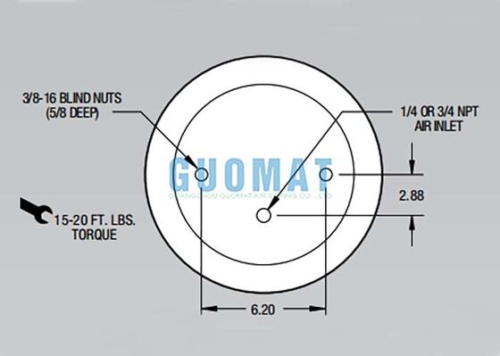Mola a ar Firestone W01-358-9079 1T15M-6 Sacos de ar de borracha para suspensão