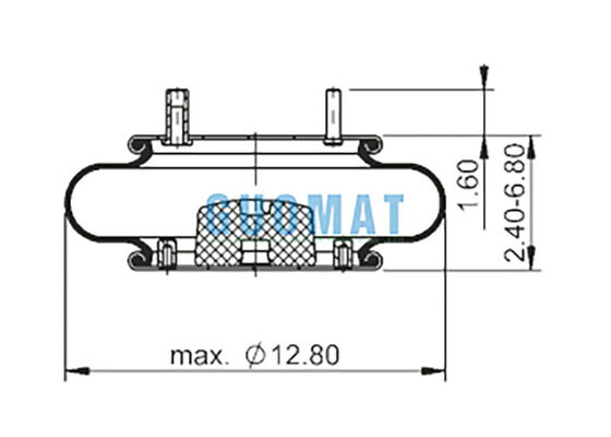FS 330-11 467 Contitech Bolsas de Ar de Borracha 64594 Mola a Ar de Convolução Única com Parafusos