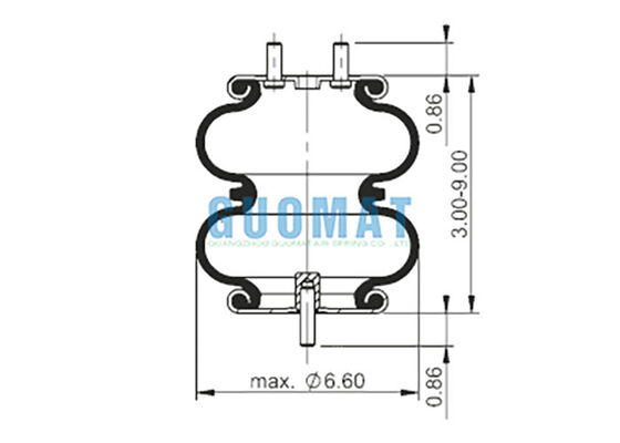 FD 70-13 796 Dual enrolado de choque de ar 66660 Primavera de ar industrial para máquinas de embalagem